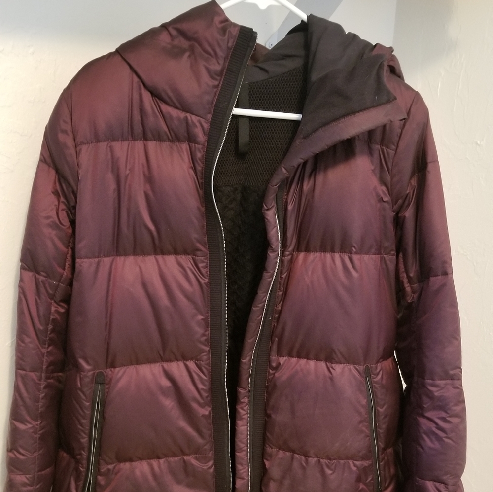 Sold Lululemon Cloudscape long maroon jacket.